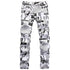 Stylish Individuality Casual Men's Printed Jeans Slim Straight Pants